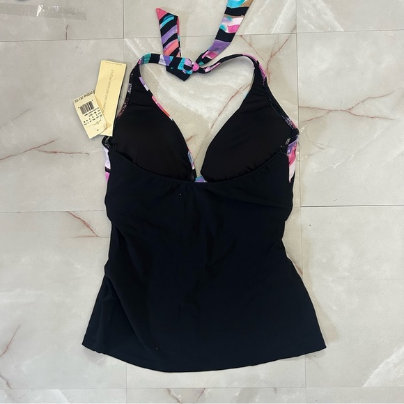 Profile by Gottex Women's Wild Parade Halter Tankini One Piece Swimsuit NWT - Picture 3 of 4